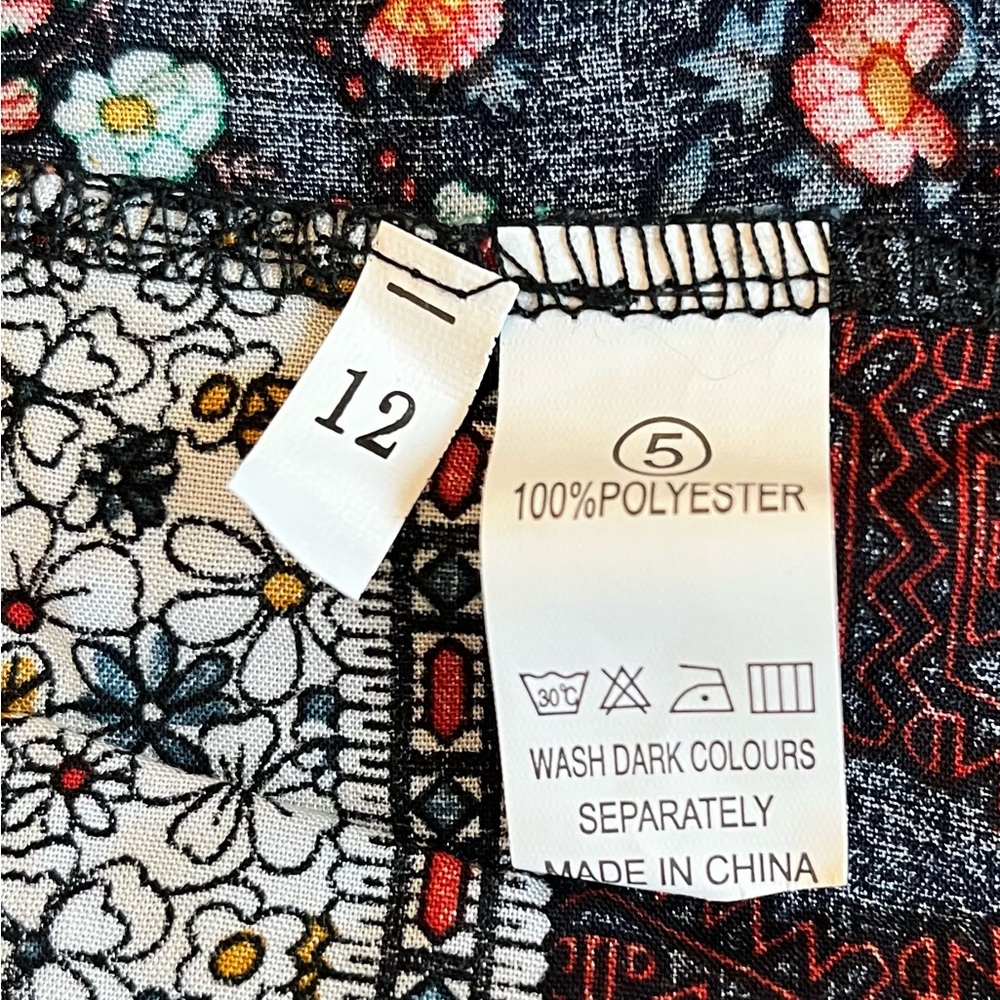 Multi colored vibrant floral print maxi dress drawstring waist 12 - Picture 8 of 8